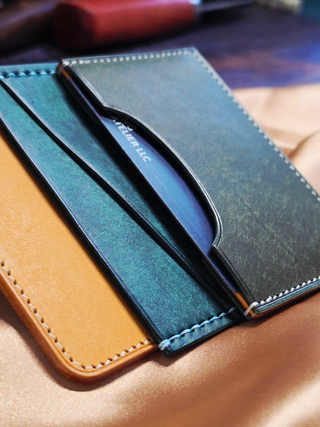 Ephem Slim Grain-Leather Accordion Card Holder